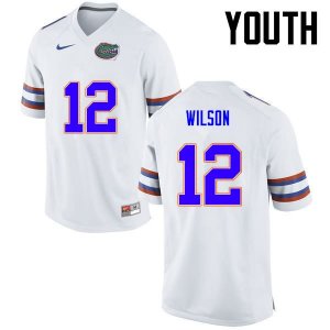 Youth Florida Gators #12 Quincy Wilson NCAA Nike White Authentic Stitched College Football Jersey FKL3662LC